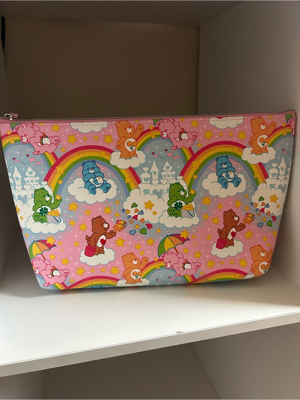 Care Bears Pink Rainbow Print Cosmetic Zip Pouch - Picture 2 of 5